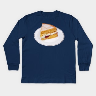 Sweet Food Victoria Sponge Slice of Cake Kids Long Sleeve T-Shirt